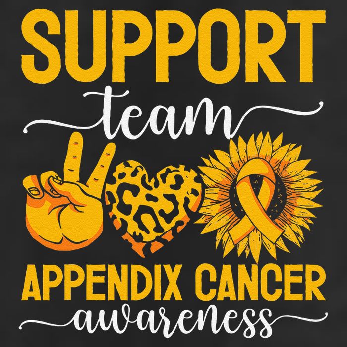 Support Team Appendix Cancer Awareness Garment-Dyed Fleece Hoodie