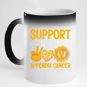 Support Team Appendix Cancer Awareness 11oz Black Color Changing Mug