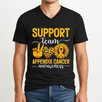 Support Team Appendix Cancer Awareness V-Neck T-Shirt