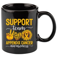 Support Team Appendix Cancer Awareness 11oz C Handle Ceramic Mug