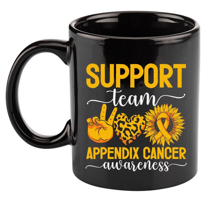 Support Team Appendix Cancer Awareness 11oz C Handle Ceramic Mug