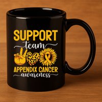 Support Team Appendix Cancer Awareness 11oz C Handle Ceramic Mug