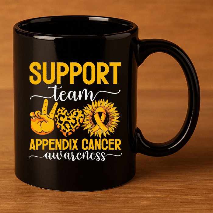 Support Team Appendix Cancer Awareness 11oz C Handle Ceramic Mug