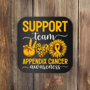 Support Team Appendix Cancer Awareness Coaster