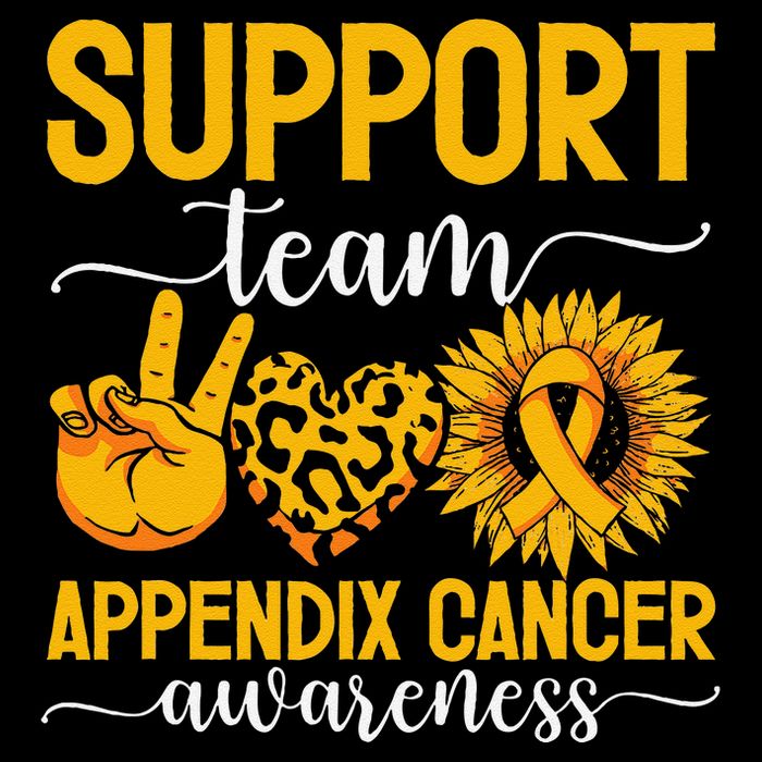 Support Team Appendix Cancer Awareness Drawstring Bag