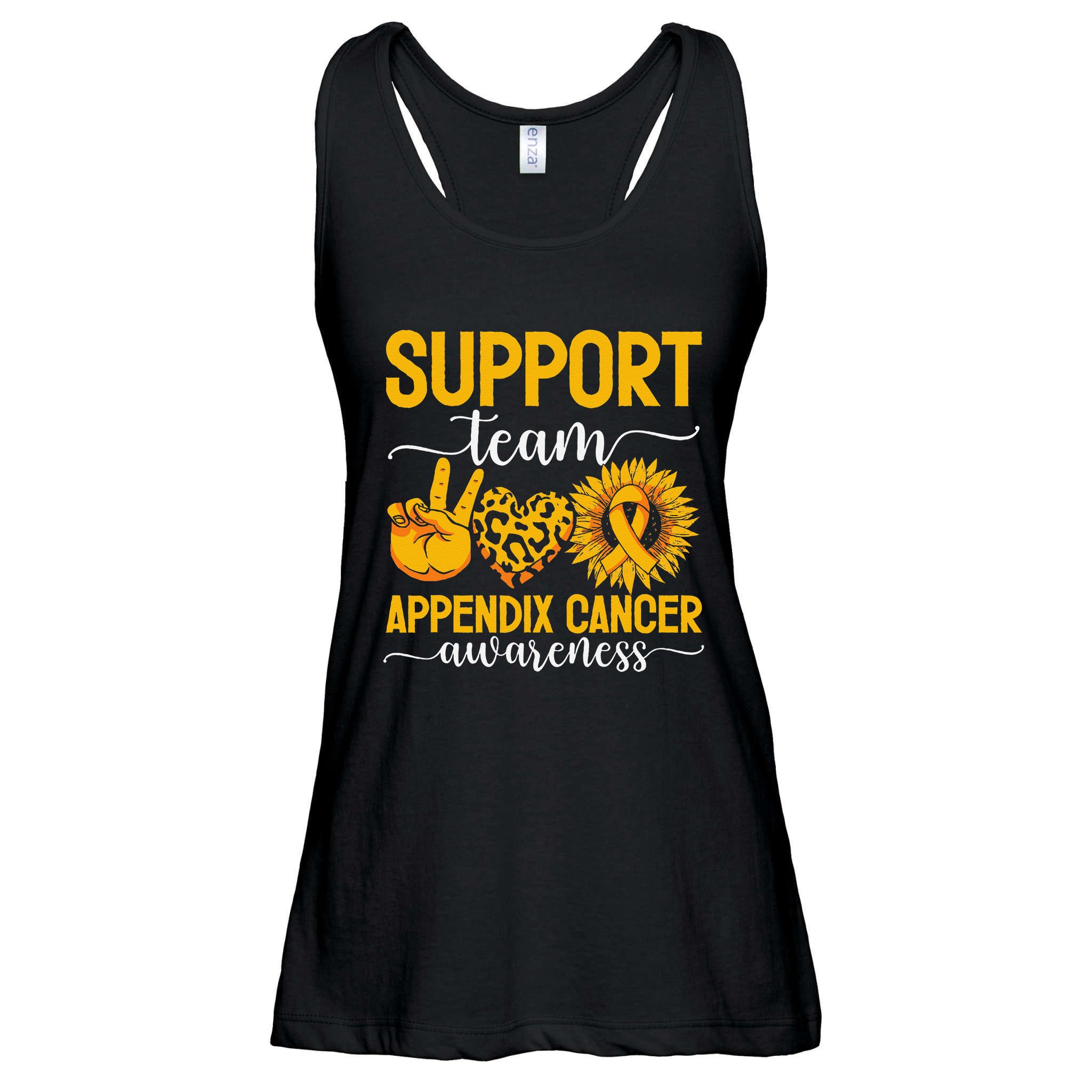 Support Team Appendix Cancer Awareness Ladies Essential Flowy Tank