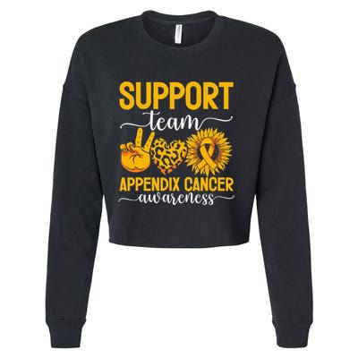 Support Team Appendix Cancer Awareness Cropped Pullover Crew