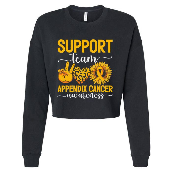 Support Team Appendix Cancer Awareness Cropped Pullover Crew