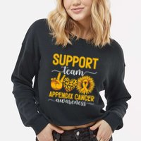 Support Team Appendix Cancer Awareness Cropped Pullover Crew