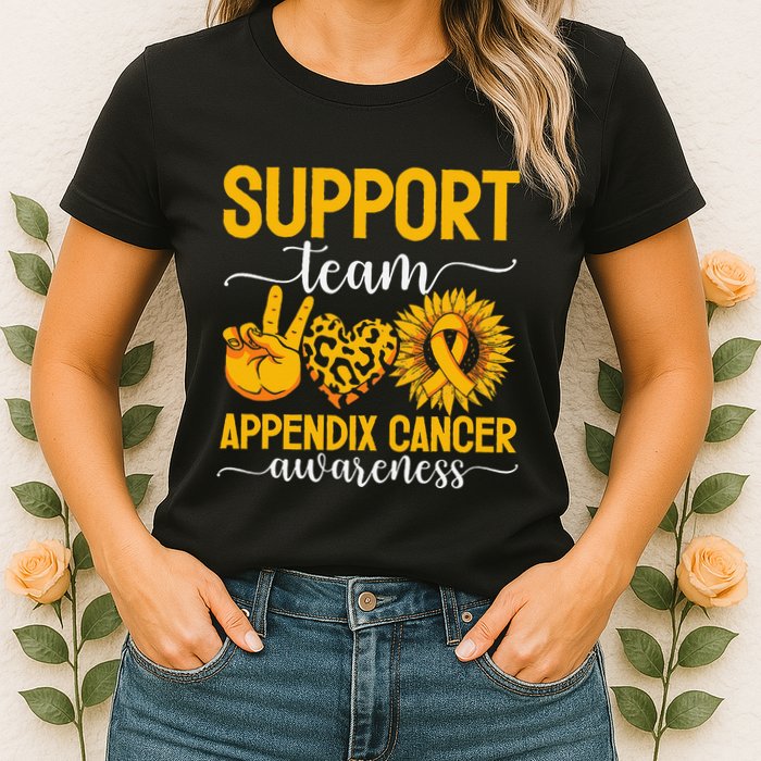 Support Team Appendix Cancer Awareness Womens T-Shirt