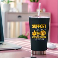 Support Team Appendix Cancer Awareness Permanent Decal Sticker