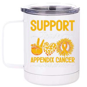 Support Team Appendix Cancer Awareness 12 oz Stainless Steel Tumbler Cup