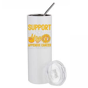 Support Team Appendix Cancer Awareness Stainless Steel Tumbler