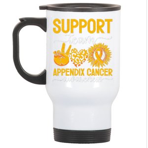 Support Team Appendix Cancer Awareness Stainless Steel Travel Mug