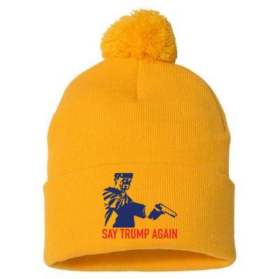 Say Trump Again Pom Pom 12in Knit Beanie