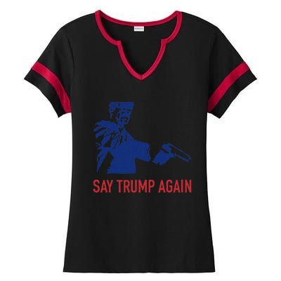 Say Trump Again Ladies Halftime Notch Neck Tee