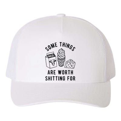 Some Things Are Worth Shitting Yupoong Adult 5-Panel Trucker Hat