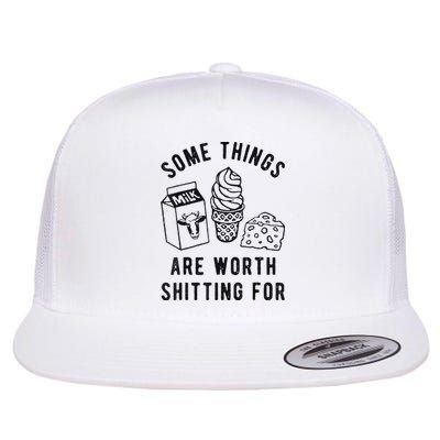 Some Things Are Worth Shitting Flat Bill Trucker Hat