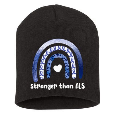 Stronger Than ALS Amyotrophic Lateral Sclerosis Short Acrylic Beanie