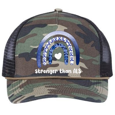 Stronger Than ALS Amyotrophic Lateral Sclerosis Retro Rope Trucker Hat Cap