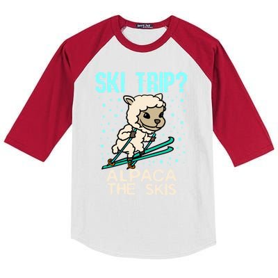 Ski Trip Alpaca The Skis Gift For Skier Kids Colorblock Raglan Jersey