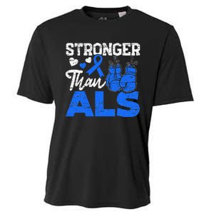 Stronger Than ALS Awareness Ribbon Supporter Warrior Cooling Performance Crew T-Shirt