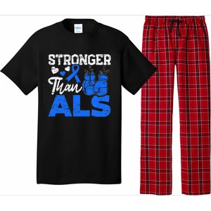 Stronger Than ALS Awareness Ribbon Supporter Warrior Pajama Set