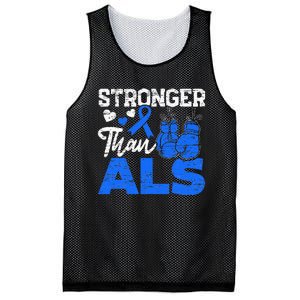 Stronger Than ALS Awareness Ribbon Supporter Warrior Mesh Reversible Basketball Jersey Tank