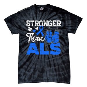 Stronger Than ALS Awareness Ribbon Supporter Warrior Tie-Dye T-Shirt