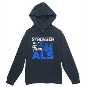 Stronger Than ALS Awareness Ribbon Supporter Warrior Urban Pullover Hoodie