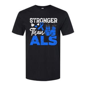 Stronger Than ALS Awareness Ribbon Supporter Warrior Softstyle CVC T-Shirt