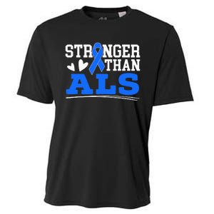 Stronger Than ALS Awareness Ribbon Supporter Warrior Cooling Performance Crew T-Shirt