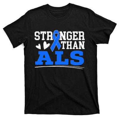 Stronger Than ALS Awareness Ribbon Supporter Warrior T-Shirt