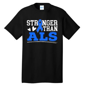 Stronger Than ALS Awareness Ribbon Supporter Warrior Tall T-Shirt