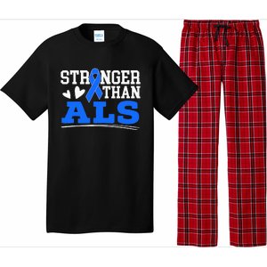 Stronger Than ALS Awareness Ribbon Supporter Warrior Pajama Set