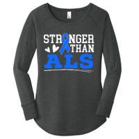 Stronger Than ALS Awareness Ribbon Supporter Warrior Women's Perfect Tri Tunic Long Sleeve Shirt