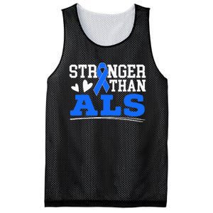 Stronger Than ALS Awareness Ribbon Supporter Warrior Mesh Reversible Basketball Jersey Tank