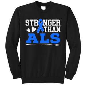 Stronger Than ALS Awareness Ribbon Supporter Warrior Tall Sweatshirt