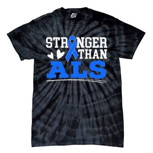 Stronger Than ALS Awareness Ribbon Supporter Warrior Tie-Dye T-Shirt