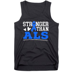 Stronger Than ALS Awareness Ribbon Supporter Warrior Tank Top