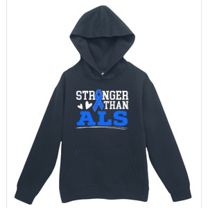 Stronger Than ALS Awareness Ribbon Supporter Warrior Urban Pullover Hoodie