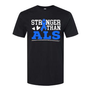 Stronger Than ALS Awareness Ribbon Supporter Warrior Softstyle CVC T-Shirt