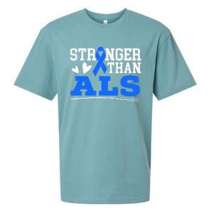 Stronger Than ALS Awareness Ribbon Supporter Warrior Sueded Cloud Jersey T-Shirt