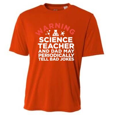 Science Teacher And Dad Periodically Tell Bad Jokes Gift Cooling Performance Crew T-Shirt