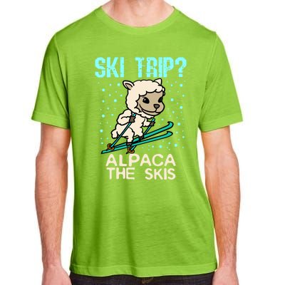 Ski Trip Alpaca The Skis Funny Skier Gift Ski Skiing Lover Cute Gift Adult ChromaSoft Performance T-Shirt