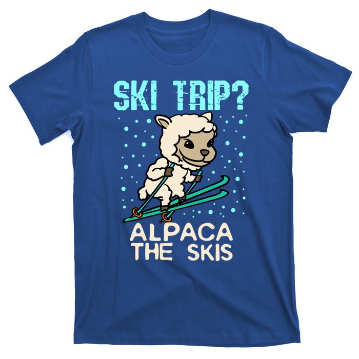 Ski Trip Alpaca The Skis Funny Skier Gift Ski Skiing Lover Cute Gift T-Shirt