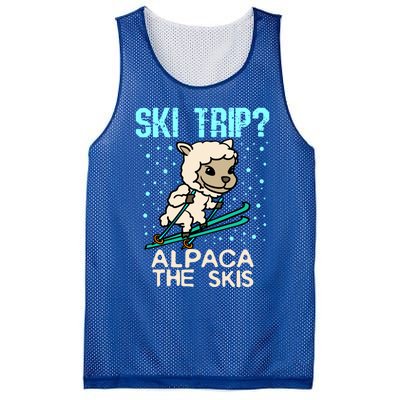 Ski Trip Alpaca The Skis Funny Skier Gift Ski Skiing Lover Cute Gift Mesh Reversible Basketball Jersey Tank