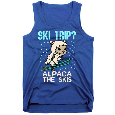 Ski Trip Alpaca The Skis Funny Skier Gift Ski Skiing Lover Cute Gift Tank Top