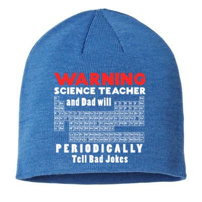 Science Teacher And Dad Will Periodically Tell Bad Jokes Gift Sustainable Beanie