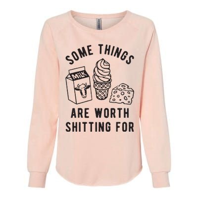 Some Things Are Worth Shitting For Womens California Wash Sweatshirt